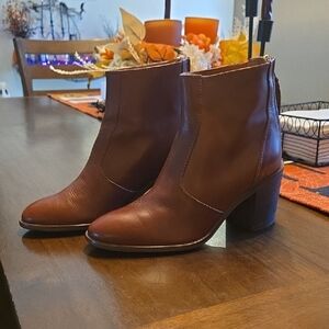 Madewell Authentic Brown Leather Ankle Boots